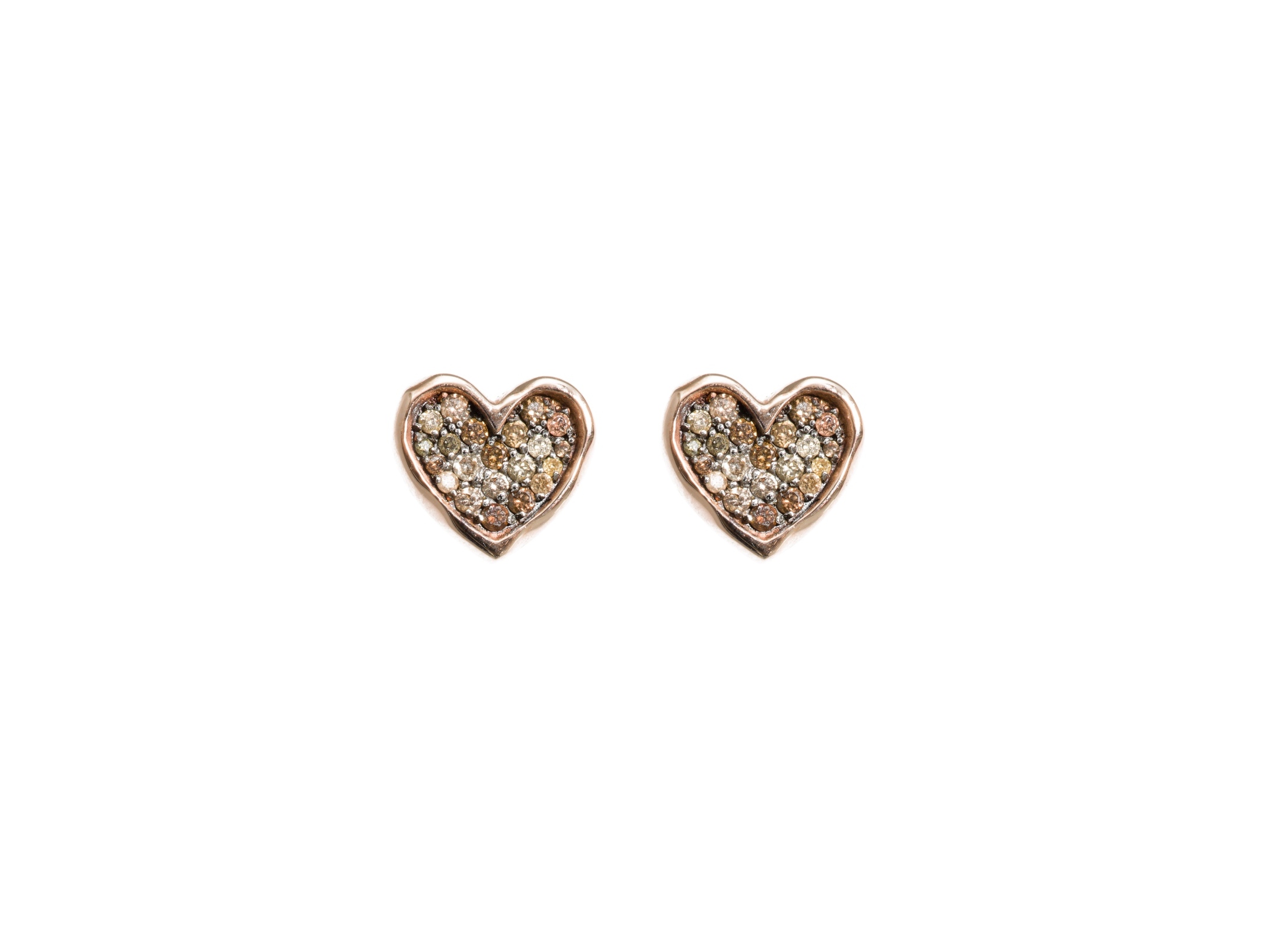 Small Diamond Heart Earrings – Padme 