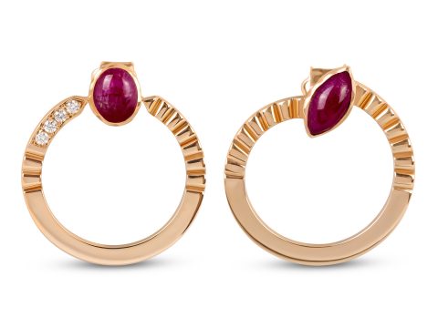 Ruby Merdiven Circle Earrings